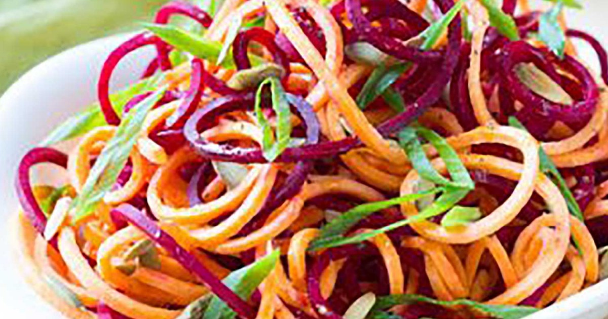 Cékla-cukkini-édesburgonya spagetti