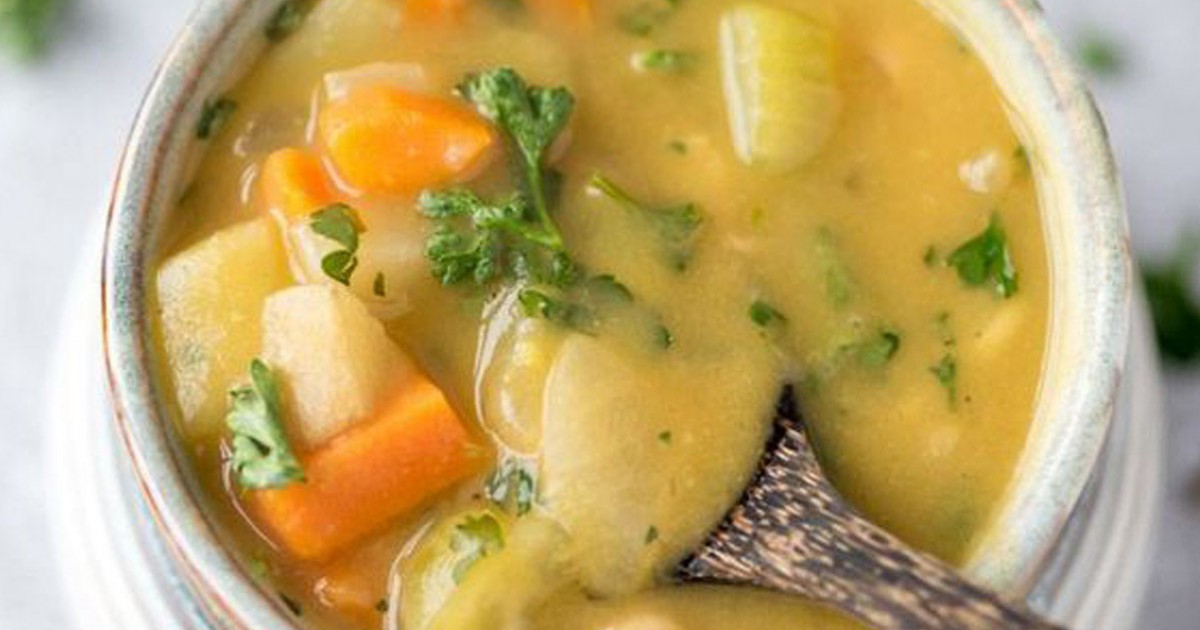 Zöldségleves, főzés nélkül