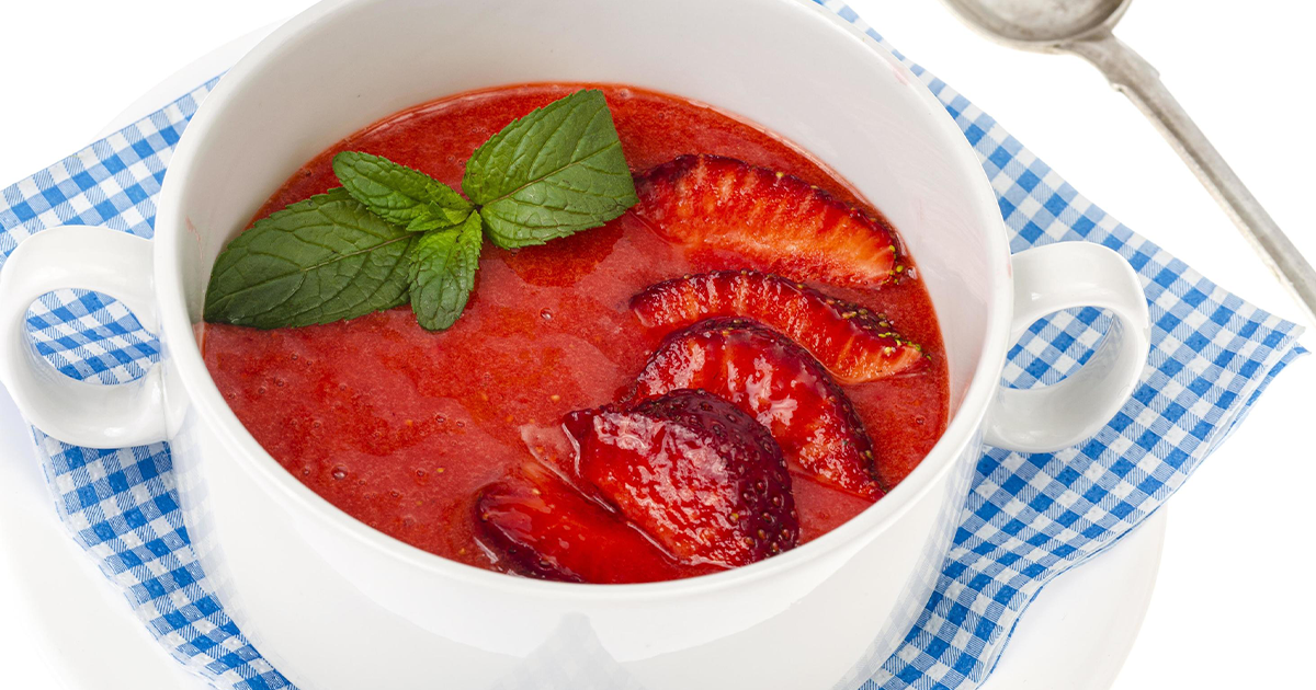 Vegán eperkrémleves